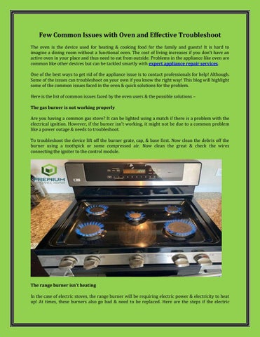 Troubleshooting common stove and range issues