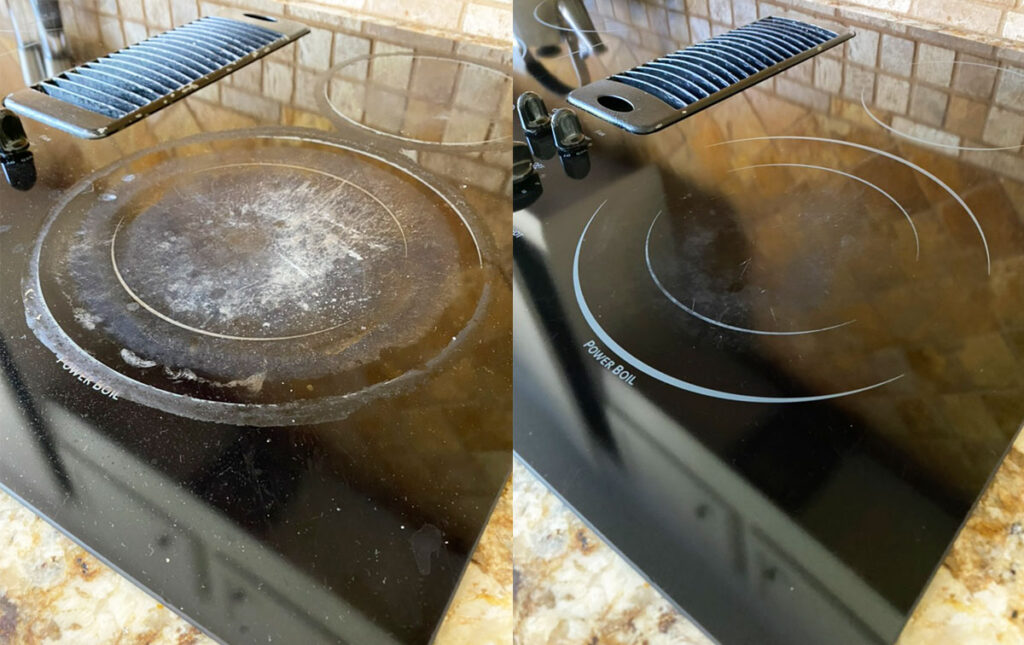 Are There Any Ways To Remove Burnt-on Food From A Stovetop?