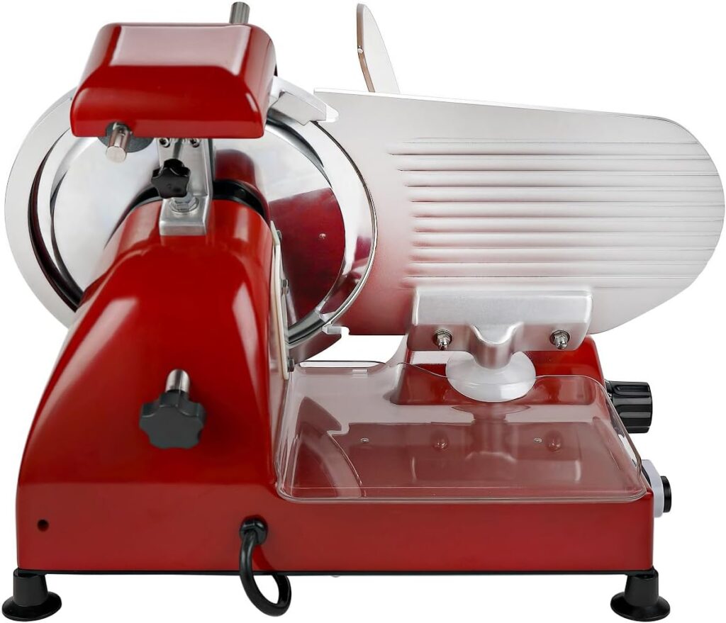 BESWOOD 10 Premium Chromium-plated Steel Blade Electric Deli Meat Cheese Food Slicer with Serving Plate Commercial and for Home use 240W BESWOOD250RX