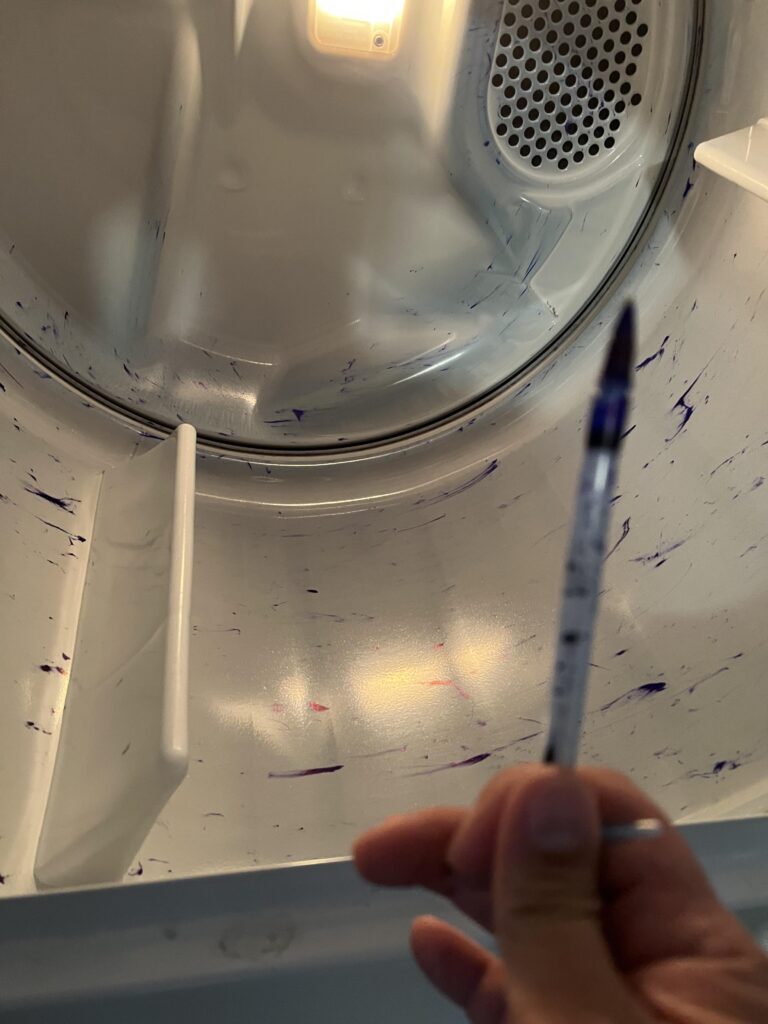 How Do I Remove Ink Stains From The Interior Of A Dryer Drum?