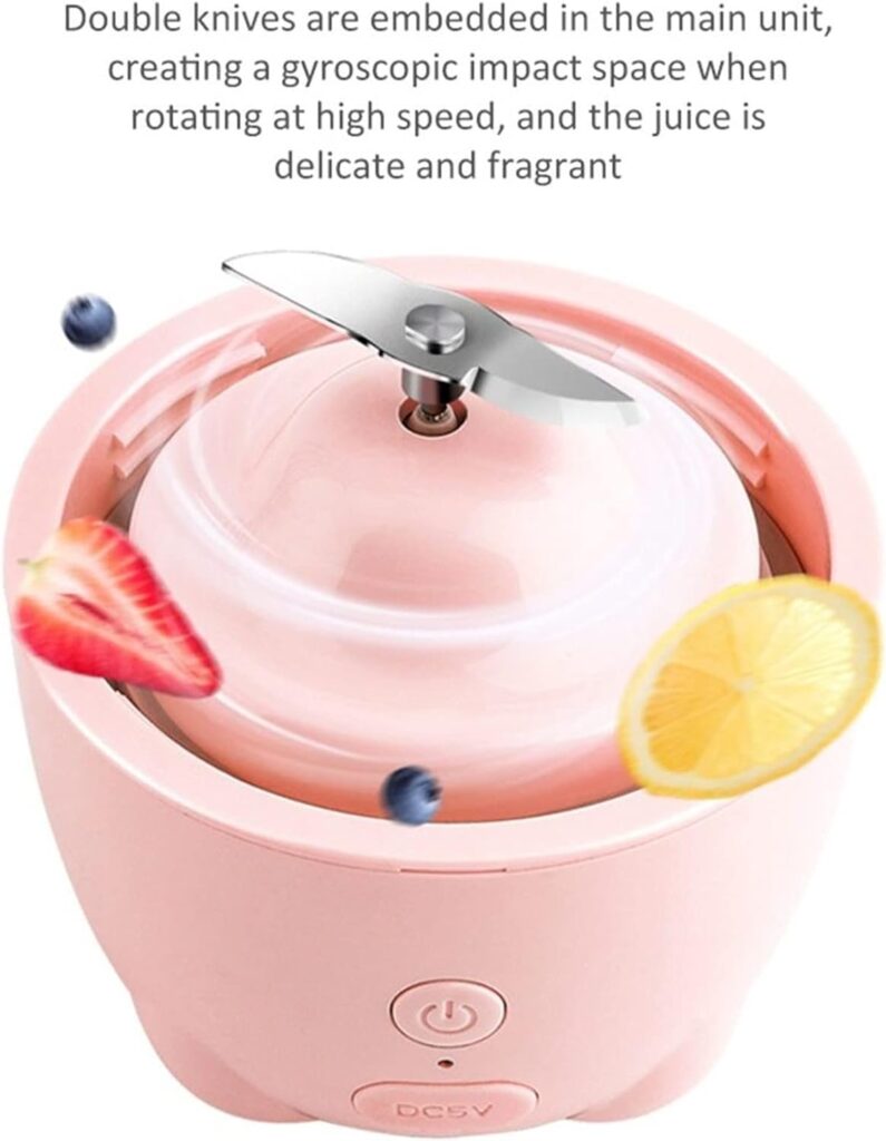 KRHINO Juicers, Mini Portable Electric Juicer Cup USB Charging Student Multi-Function Juicer Small Home Juice Machine (Color : Blue)