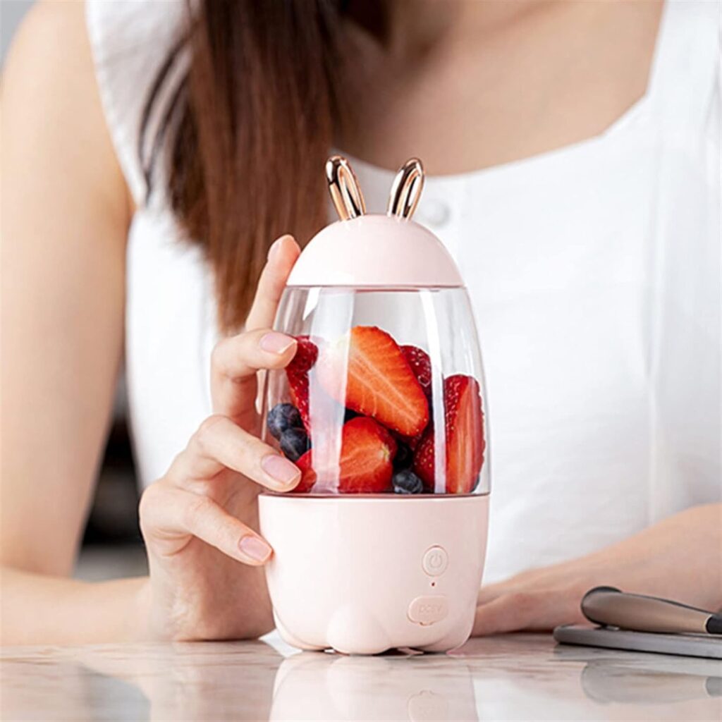 KRHINO Juicers, Mini Portable Electric Juicer Cup USB Charging Student Multi-Function Juicer Small Home Juice Machine (Color : Blue)