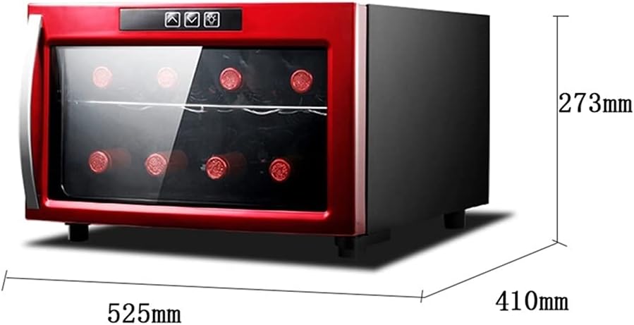 ROLTIN 8 Bottle Wine Cabinet, Double-Layer Independent Wine Cellar, Household Countertop Wine Refrigerator, LED Digital Display, Temperature Adjustment