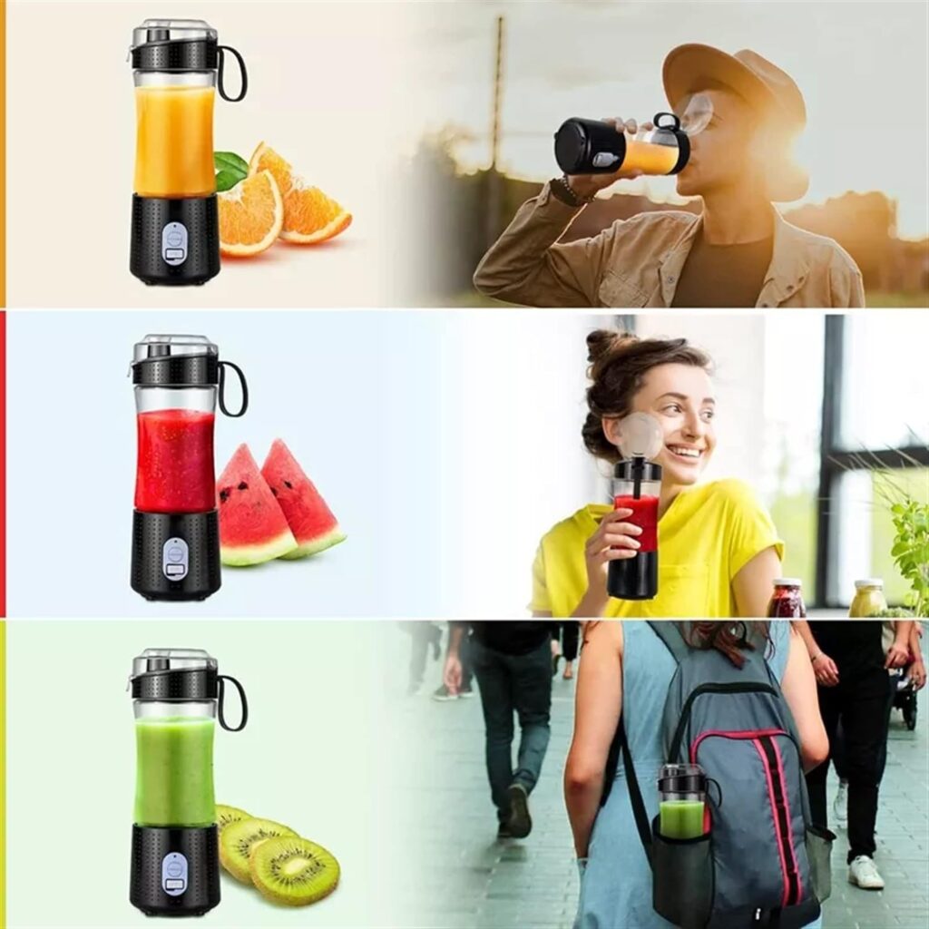 KRHINO Juicers, Fruit Juicer Blender Portable USB Personal Food Milk Smoothie Maker Mixer Cup for Home Travel Office