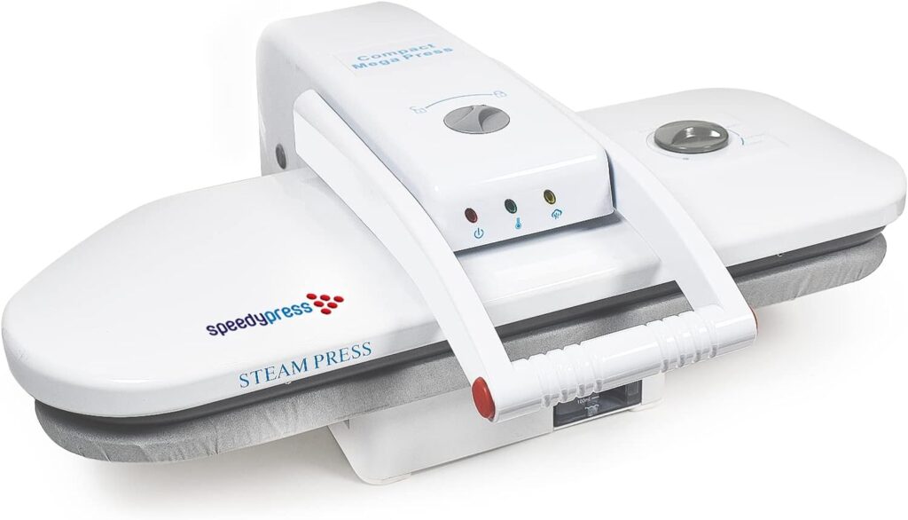 Speedypress Compact Ironing Steam Press with Extra Cover  Foam Padding 22”x10” Clothes Press Machine for Home - 5 Temperature Settings for All Fabrics and Steam Burst Function for Perfect Ironing