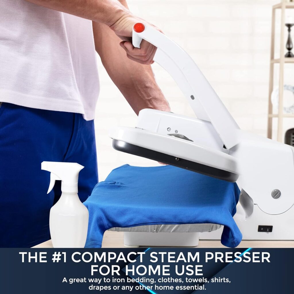 Speedypress Compact Ironing Steam Press with Extra Cover  Foam Padding 22”x10” Clothes Press Machine for Home - 5 Temperature Settings for All Fabrics and Steam Burst Function for Perfect Ironing