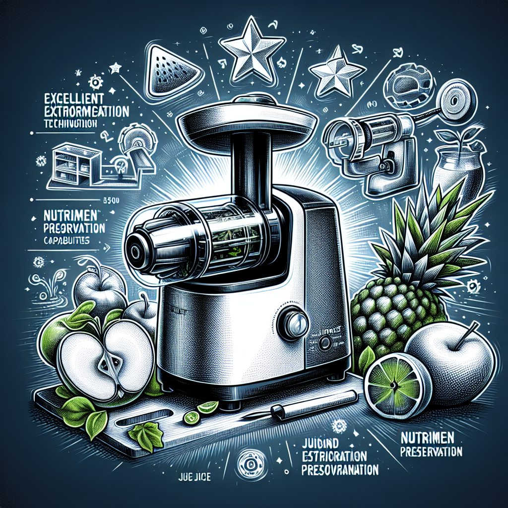 Tribest Greenstar GSE-5050 Elite Slow Masticating Juicer, Twin Gear Cold Press Juicer  Juice Extractor, Chrome