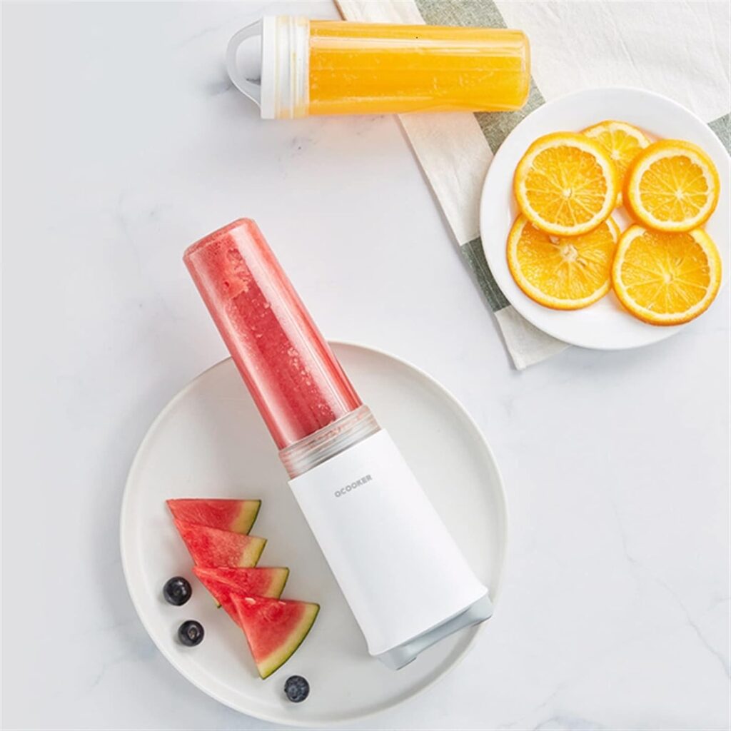 KRHINO Juicers, Blender Portable Fruit Food Processor Kitchen Electric Mixer Hand juicer Fruit Cup Mini White Mixer for Travel