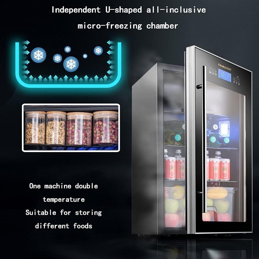 ROLTIN 16 Bottle Compressor Wine Cabinet Refrigerator, Built-in Independent Wine Cellar, Digital Temperature Control, Tempered Glass Door