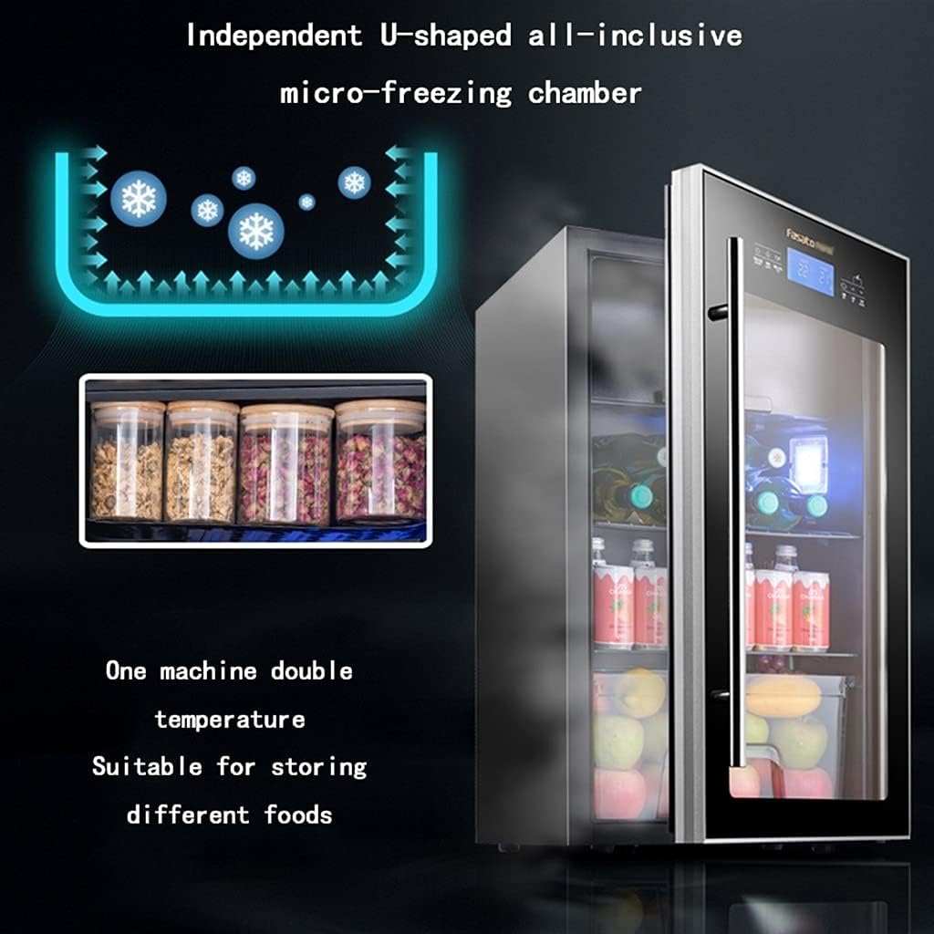 ROLTIN 24 Bottle Compressor Wine Cabinet Refrigerator, Large Independent Wine Cellar, with Lock, Temperature Control Refrigerator, Tempered Glass Door