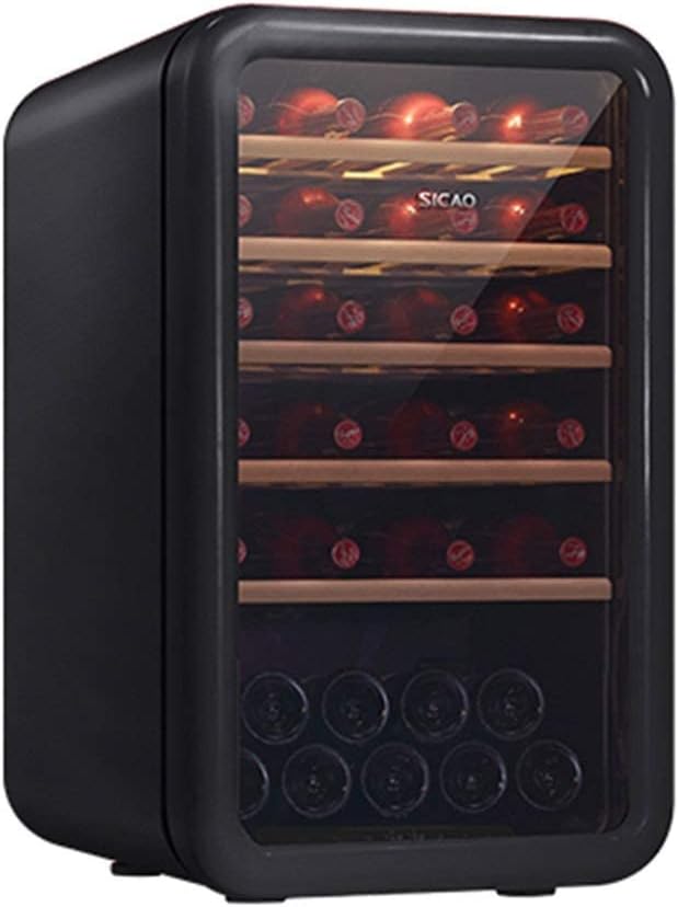 ROLTIN Constant Temperature Wine Cabinet, 30-Bottle Wine Cabinet Refrigerator, Digital Temperature Control, Tempered Glass Door, Silent Independent Wine Cellar (Black 48.