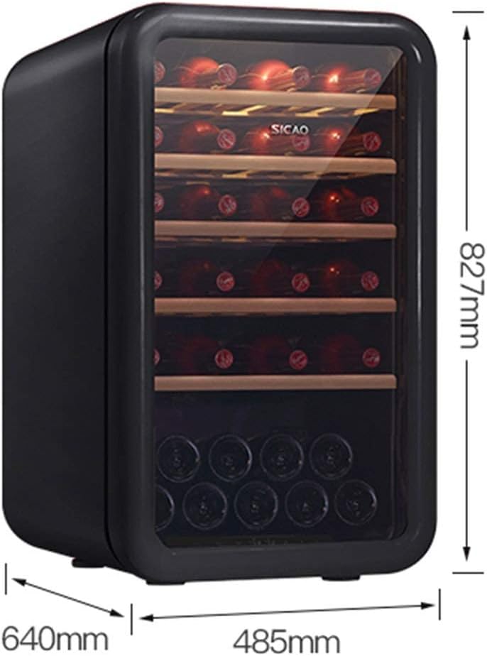 ROLTIN Constant Temperature Wine Cabinet, 30-Bottle Wine Cabinet Refrigerator, Digital Temperature Control, Tempered Glass Door, Silent Independent Wine Cellar (Black 48.