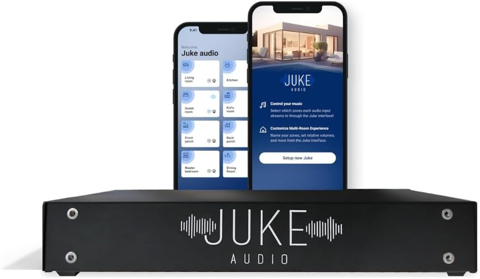 Juke-8: 8 Zone Multi-Room Amplifier | Stream Wirelessly via Airplay 2, Spotify Connect, Bluetooth, DLNA | App Controlled Audio System