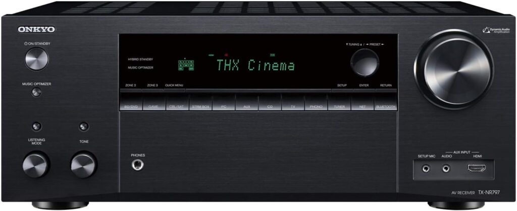 Onkyo TX-NR797 Smart AV 9.2 Channel Receiver with 4K Ultra HD | Dolby Atmos | AirPlay 2 | IMAX Enhanced (2019 Model),Black